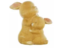 Keramiksteller Hase mit Baby braun