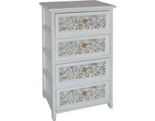 Kommode Flower MDF Paulownia breit weiss 40 x 29 x 73 cm