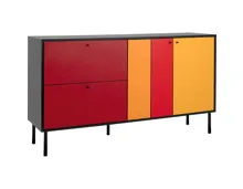 Kommode Lucca Dekor schwarz/multicolour, 145,5 x 81 x 40 cm