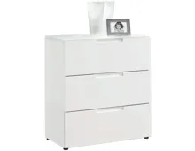 Kommode Mailand Dekor Hochglanz Milchglasabdeckung 80 x 89 x 40 cm