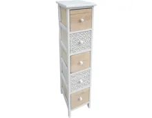 Kommode MDF/Holz Paulownia natur weiss 26 x 98 x 32 cm