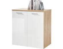 Kommode Paul Dekor Eiche Artisan Hochglanz weiss 80 x 85 x 50 cm