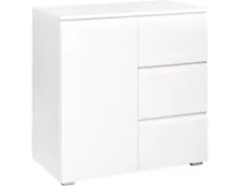 Kommode Shark Dekor weiss matt 80 x 80 x 40 cm