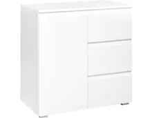 Kommode Shark Dekor weiss matt 80 x 80 x 40 cm