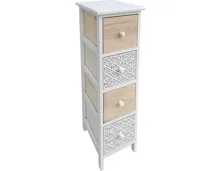 Kommode Tina, MDF/Holz Paulownia natur weiss 26 x 80 x 32 cm