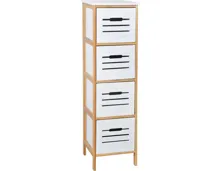 Kommode Zuzu Bambus/MDF weiss 4SBK