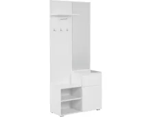 Kompakt-Garderobe Shark Dekor weiss matt 85 x 195 x 37 cm