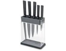 Kuhn Rikon Colori Set Messer und Block grau 6 Stück