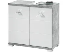 Lavaboy Loop Dekor Beton-Optik Hochglanz weiss 60 x 57 x 31 cm