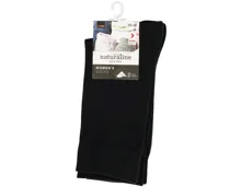 Naturaline Damen Socken Glatt Duo Schwarz 39 - 41