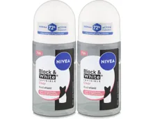 Nivea Black & White Invisible Clear Deo Roll-on Female 2x 50ml