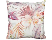 Outdoor-Zierkissen Blätter rosa 45 x 45 cm
