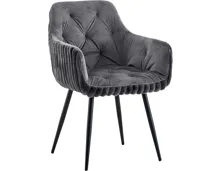 Polsterstuhl Fluffy Samt/Cord dunkelgrau