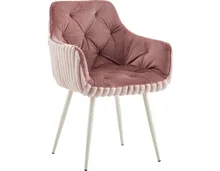 Polsterstuhl Fluffy Samt/Cord rosa