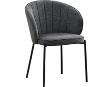 Polsterstuhl Venlo Samt-Optik dunkelgrau