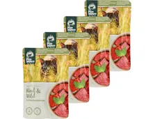 PureNature Katzenfutter in Gelee Rind + Wild 4x 85g