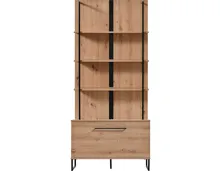 Regal Sardinia Melamin Artisan schwarz 85 x 192 x 42 cm