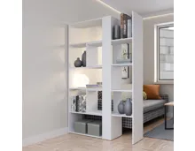 Regal Slide Dekor weiss, Breite verstellbar, 82-144 x 180 x 35 cm