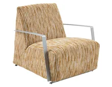 Relaxsessel Melange Stoff curry/weiss