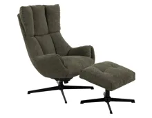 Relaxsessel Pali mit Hocker Stoff grün