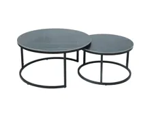 Salontisch Chris Marmor-Optik schwarz 2er-Set