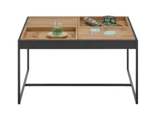 Salontisch Larkana Einsätze Eiche furniert 83 x 45 x 83 cm