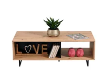 Salontisch Sardinia Melamin Artisan schwarz 121 x 43 x 61 cm