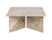 Salontisch Vega quadratisch Marmor hellbraun 90 x 90 x 42 cm