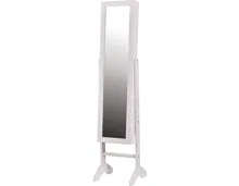 Schmuckschrank Anna MDF weiss 35 x 153 x 35 cm, mit Spiegeltür inkl. LED