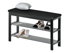 Schuhregal Diana Kiefer massiv schwarz Kunstleder schwarz 81 x 49 x 31 cm