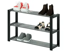 Schuhregal Rebecca Kiefer massiv schwarz Chromfarben 80 x 50 x 30 cm