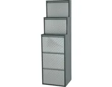 Schuhschrank Berry Metall schwarz geflext 51 x 169 x 15 cm