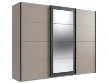 Schwebetürenschrank Minden Dekor grau/graphit 270 x 210 x 64 cm, mit Spiegel
