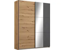 Schwebetürenschrank Slide Eiche Artisan 131 x 191 x 59 cm, mit Spiegel