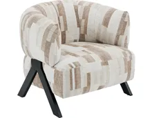 Sessel Vali Stoff braun / beige gemustert