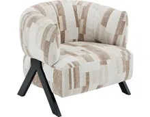 Sessel Vali Stoff braun / beige gemustert