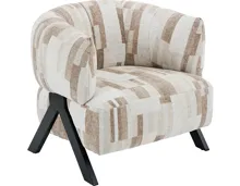 Sessel Vali Stoff braun / beige gemustert