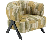 Sessel Vali Stoff grün / beige gemustert