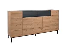 Sideboard Joe Dekor Eiche Artisan schwarz 180 x 90 x 42 cm