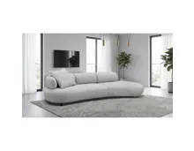 Sofa Calipso Stoff grau, Ottomane rechts