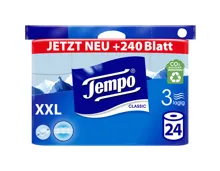 Tempo Classic Toilettenpapier blau 3-lagig, 24 Rollen