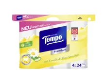 Tempo Premium Toilettenpapier Kamille und Aloe Vera 4-lagig 24 Rollen