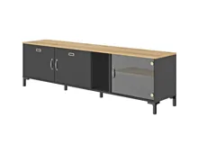 TV-Möbel Manchester Dekor schwarz 190 x 54 x 40.5 cm