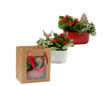 Winterliches Arrangement Geschenktasche