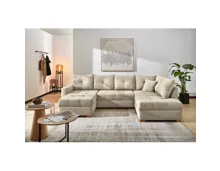 Wohnlandschaft Leon Stoff Cord greige