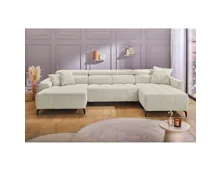 Wohnlandschaft Ultima Flachgewebe Beige meliert