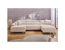 Wohnlandschaft Ultima Flachgewebe Terra/Beige meliert