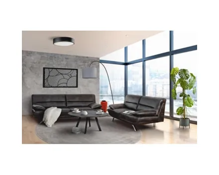 3er-Sofa Bruno Microfaser dunkelgrau