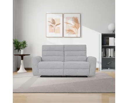 3er-Sofa Como Stoff hellgrau, Relaxfunktion