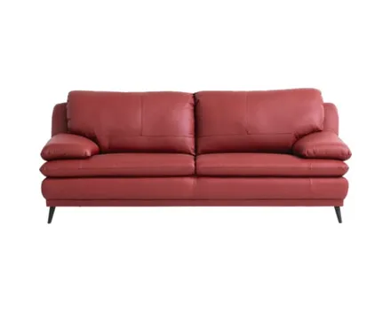 3er-Sofa Ferrara Leder Mix Rancho rot